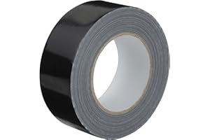GTSE - Cinta americana negra de 48 mm x 50 m - Cinta de tela resistente, adhesiva e impermeable - Para reparar, fijar, agrupar, reforzar y sellar - 1 rollo