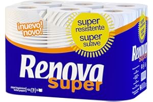 Renova Super Papier Hygiénique 2 plis blanc, 12 rouleaux