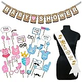 Party Propz Baby Shower Decorations Props Material Set-33Pcs Banner,Sash and Photo Booth Props for Gender Reveal,Maternity,Ba