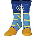 Crazy Socks, Fun Food & Snack Themed Crew Socks for Men, Colorful Assorted Styles, Macaroni & Cheese, Large