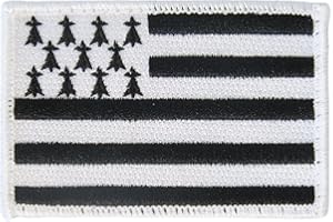 PROTEC SEA ÉCUSSON/BADGE/BRETAGNE - 8×5 cm– à scratcher (Dos à crochets, partie mâle) ou à coudre sur sac, veste ou pochette- autres Régions Normandie, Corse, Nord, Occitan,Catalan,Basque.