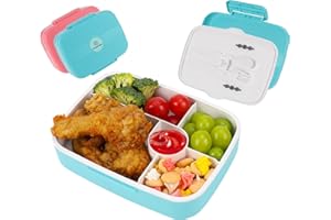 Dreamhigh® Brotdose Kinder mit Fächern, Lunch Box Auslaufsicher & Anti-Drop, 1300ml Bento Box mit 5 Fächer und 1 Silikondichtung für Erwachsene und Kinder, BPA Frei, für Schule, Büro, Camping