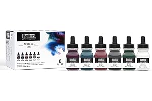‎LIQUITEX Liquitex 3699355 Liquid Professional Acrylic Paint Ink 6 x 30 ml Muted Tones and White