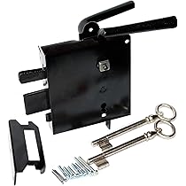 BAUSTER Kastenschloss Schwarz - Stumpfdrückerschloss Rechts