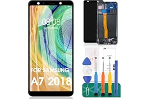 SRJTEK Für Samsung Galaxy A7 2018 Bildschirm Ersatz Für Samsung A7 2018 LCD Display Für Samsung Galaxy A7 2018 Touchscreen A750 Digitizer Montage Reparatur Teile Kits mit Rahmen (Schwarz)