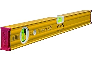STABILA Wasserwaage Type 80 AS, 50 cm, verstärktes Alu-Profil, 1 Horizontal-Libelle, 1 Vertikal-Libelle, integrierte Rutsch-Stopper, Made in Germany