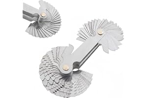 ZYBLSSBB 52 Blätter Edelstahl Gewindelehre Gewindesteigungslehre 24blatt Metrisch 60Grad 0,25-6,0 mm und 28blatt Whitworth Gewinde 55Grad 4G - 62G gewindelehre metrisch zoll radienschablonen