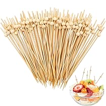Stuzzicadenti Da Cocktail In Bambù Con Foglie Autunnali - 100 Pezzi Da 11,9 Cm - Ecologici E Decorativi Per Antipasti E Bevande