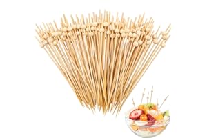 Zikenis 100 Stück Cocktailspieße,Spiesse für Snacks Set,12cm Cocktail Sticks,Obstspieße,Cocktail Zubehör,Spieße Fingerfood Kinder,für Barbecue,Geburtstag,Hochzeit,Party(Holzperlen)