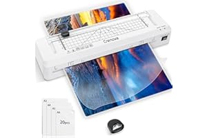 Plastifieuse A3 avec 30 films de plastification - 70 secondes - Machine de plastification à échauffement rapide - Avec coupe-papier et rond d'angle - Pour usage domestique, bureau, école, photos