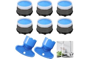 KUFAERBEAM 6 Pezzi Aeratore Rubinetto M18.5, Filtri Rubinetto con 2 Chiave Aeratore Rubinetto, Rompigetto Rubinetto Cucina Plastica, M18.5 Filtri Rubinetti Lavandino