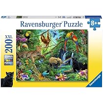 Garden Picnic Puzzle For Kids – 200 Piece Dog & Cat Puzzle, Eco Grass Cardboard