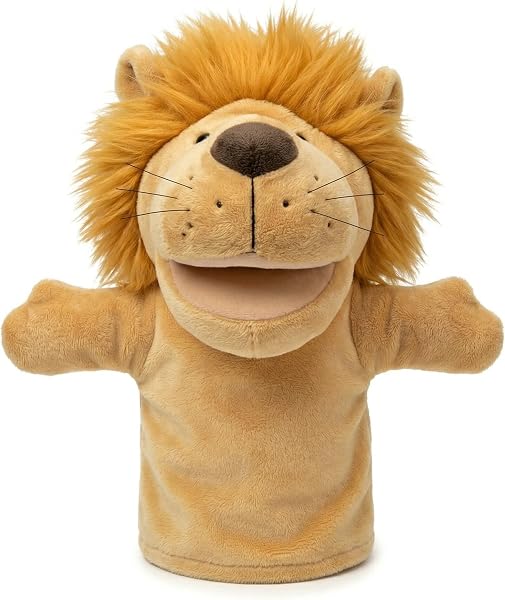 LOMTRATS Tierhandpuppen für Kinder, Kleinkind enthält Wolf, Tiger, Löwe, AFFE und bewegliche offene Münder, perfekt zum Geschichtenerzählen, Unterrichten, im Vorschulalter und als Geburtstagsgeschenk - 1