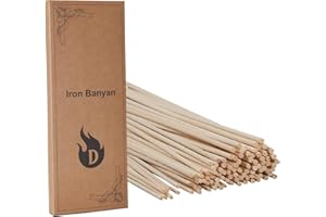 Iron Banyan Reed Diffuser Sticks 100 Stück, 25 cm natürliche Rattan Holz Sticks, Reed Sticks, ätherisches Öl Aroma Diffuser Ersatz Sticks für Aroma Duft (25, Primärfarbe)