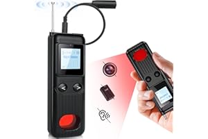 LIEBERWELL Detector de chinches RF oculto, 5 niveles de sensibilidad, antiespionaje anti-grabación, detector GPS, detector de cámara con modo de alarma y modo de alarma para el hogar, hotel, oficina