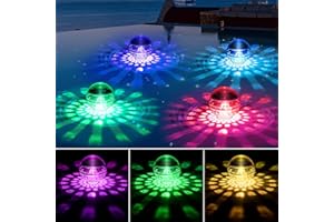 MORXINLE Solar Schwimmende Poolbeleuchtung,RGB Farbwechsel Wasserdichtes Teichlicht,LED Unterwasserbeleuchtung für Pool,Teich,Garten,Brunnen und Wasserparks – Solar Pool Licht für Außenbereich (4, RGB)