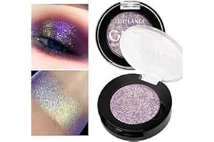 Afflano Unique Pourpre-Or Ombre à Paupières Chatoyante, Duo Chrome Violet Multichrome Eyeshadow, Ombre à Paupières Pailletée Caméléon Sparkle Changeant de Couleur, Luminizer Highlighter Maquillage