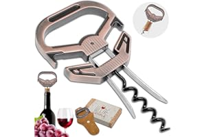 ZONSUSE Abridor de Vino Ah So para Corchos Frágiles,Sacacorchos para Vinos Envejecidos,Abridor de Botellas de Vinos Viejos,Regalos Originales de Vino,para Coleccionista del Vino (Elegante Rojo)