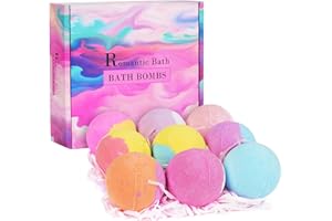 Suranew Bath Bombs Gift Set 9 Organic Bubble Bath Bombs, Perfect for Bubble & Spa Bath. Idée de cadeau d'anniversaire pour la fête des mères pour elle/il, épouse, petite amie.