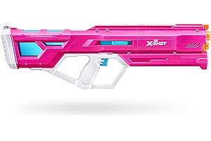 XSHOT Water Hydra Pulse Soaker Motorisierter Wasserblaster von ZURU für Kinder, Sommer Outdoor-Spielzeug mit wiederaufladbarer Batterie und 110ml Kapazität | 9 m Reichweite Wasserpistole, Rosa