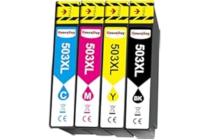 HenceBuy 503 XL wkłady atramentowe do Epson 503XL wielopak kompatybilny z drukarką Epson Expression Home XP-5200 XP-5205 XP5200, Workforce WF-2960 WF-2965 WF-2960DWF WF-2965DWF (4 sztuki)