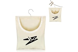 pangdapengpeng Borsa Porta Mollette, 32 × 28cm Porta Mollette Bucato con Gancio, Cestino per Mollette Sospesa Contiene Fino a 100 Mollette per Casa, Balcone, Viaggio (Kaki)