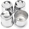 GTOWNWORKS 4PCS Push Thru Car Wheel Center Caps 4.25'' 108mm Center Caps for Truck or Trailer Wheels and Rims (Silver)