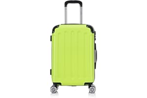 Flexot® Flex-2045 Handgepäck Kabinentrolley Koffer (16 Farben zur Auswahl) Zwillingsrollen Reisekoffer Bordcase Koffer Trolley Hartschale (M, Neon-Gelb)