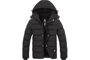 Wantdo Abrigos Cálido Invierno Abrigo Forro Polar Grueso Parka Casual Militar Exteriores Chaquetas Capucha Integrada Bolsillos Múltiples Hombre