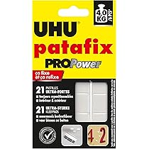 UHU Patafix, removable and reusable adhesive pads, white, 80 pieces