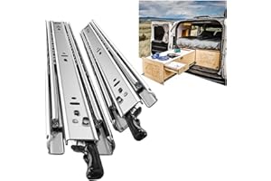 SHUHANG Heavy Duty Drawer Runners With Lock 68 kg Load Capacity Drawer Slides Full Extension With Ball Bearing Slides 300 350 400 450 500 550 600 650 700 750 800 850 900 950 1000 mm, Side Mount 1 Pair