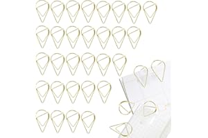 TIGMEW 150PCS Metall Büroklammern Gold Anti-Rost Und Anti-Oxidation Metall Retro-Design Wassertropfen Gold Büroklammer Set Lesezeichen Paperclips Zum Sortieren Und Organisieren Von Papieren Dokumenten