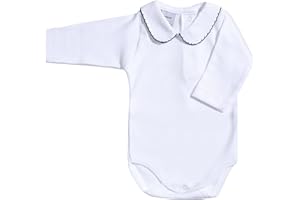 BABIDU Body Neonato a Maniche Lunghe in 100% Cotone, Tutina Neonato Realizzato in Tessuto Morbido, Traspirante e Anallergico per Pelli Sensibili, Body in piqué con Collo a Polo, Abbigliamento Unisex