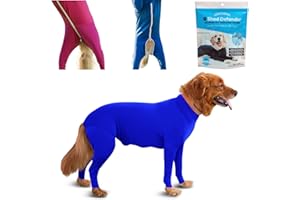 Shed Defender Body Suit for Dogs – Original –Anti Shedding Shirt, Reduce Dog Hair, Dog Onesie Surgery Recovery Suit, Anxiety, Calming, Car Seat Cover, E-Collar, Hot Spots, Jumpsuit(Royal Blue, S)