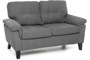 Totò Piccinni Divano Berlino in Tessuto 2 Posti Imbottito, con Braccioli, (L) 145x(P) 78x(A) 95 cm (Grigio)