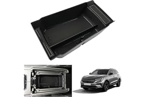 GAFAT Compatible con Renault Austral/Espace VI/Rafale 2023 2024 2025 Consola Central Caja de Almacenamiento, Austral E-Tech Hybrid Reposabrazos Organizador Bandeja Guantera, Accesorios Austral (Negro)