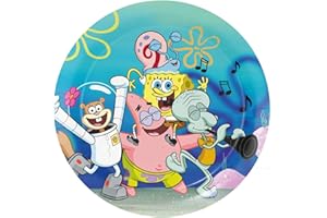 BeenSmile, 8 Spongebob 23 CM Plates, Disposable Children's Birthday Party Plates, Themed Party Decoration Items