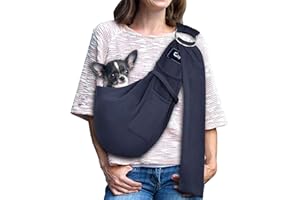 Cuby Hundetragetuch für Hunde und Katzen, wendbar, für Haustiere, Papoose Bag, weiche Tasche und Tragetasche, geeignet für Welpen, kleine Hunde und Katzen für Outdoor-Reisen (Silbergrau)