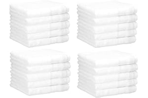 Betz Lot de 20 Serviettes débarbouillettes lavettes NEAPEL Taille: 30x30 cm Couleur Blanc