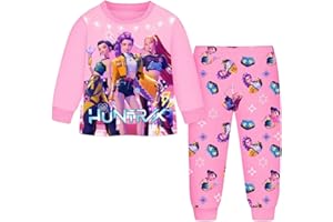 RWIOKS Ensemble 2 pièces Pyjama pour Garçons et Filles Huntrix/X T-Shirt et Pantalon Tenue Rumi Mira Zoey pour Enfants pour Halloween Carnaval Fête