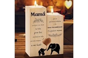 WELSKY Candele-2 (Mamá) Regalo Madre,Regalo Madre Cumpleaños,Regalos para Mama, Forma del corazón Candelabro,Regalo Mama, Regalo para Madre, Regalo Mama Cumpleaños
