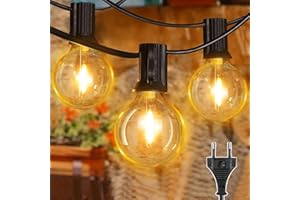 ‎OLLNY Ollny Lichterkette außen 5 M mit Netzbetrieb Lichterkette Outdoor mit 13+1 G40 Glühbirnen Wasserdichte LED-Lichterkette aussen für Garten Camping Pavillon Terrasse Hochzeiten Partys
