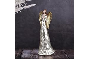 oliruim Statua decorativa a forma di angelo dorato, regalo commemorativo, angelo in preghiera, decorazione per la casa, statua incoraggiante, mostra amore, gratitudine, lutto, amicizia, regalo –