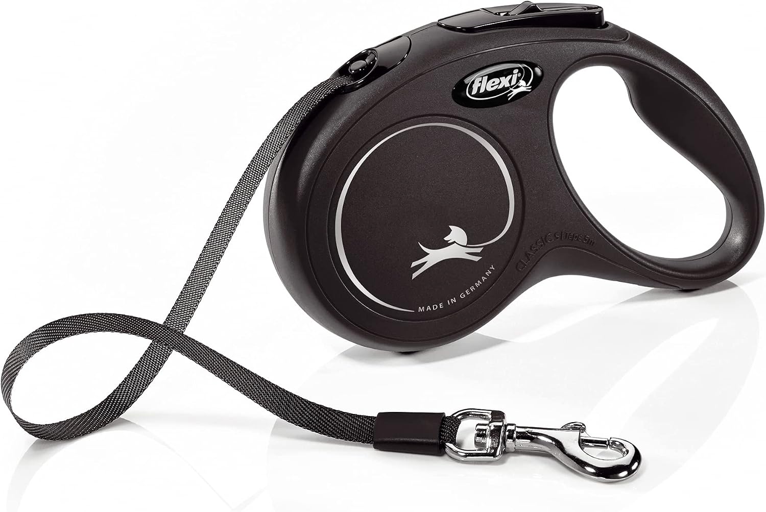 flexi® Classic S Cinta 5 m negro, correa extensible para perros hasta máx. 15 kg