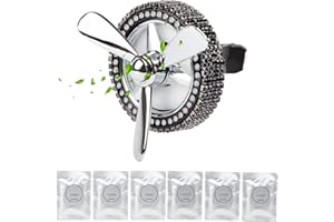 AIDERLOT Car Air Fresheners,Bling Rotating Propeller Air Freshener,Car Air Outlet Vent Freshener Decoration,Aromatherapy Essential Oil Diffuser Scent New Car interior accessories（Black）