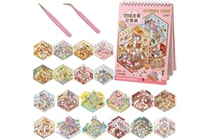 deegbbyi 20 Sets Pegatinas 3D para Casa Divertidas, 3D House Stickers con 2 Pinzas, Escena de Pegatinas en Miniatura, Apilamiento Divertidopara Adultos y Niños, Alivia el Estrés y Entretiene