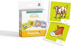 Bildkarten zur Sprachförderung mit Lingufino - Bildkarten Set Reime inkl. Begleitheft und 30 liebevoll illustrierten Bildkarten