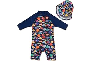 upandfast Baby Badeanzug mit Sonnenhut UPF 50+ Badebekleidung für Baby