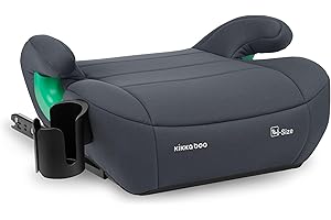 KIKKA BOO KikkaBoo Rialzo Auto per Bambini ISOFIX i-POP, i-Size, 125-150 cm, Seggiolino Auto 22-36 kg, Alzatina Auto Gruppo 3, da 7 a 12 Anni, Grigio