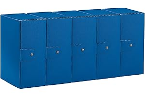Esselte C35 EUROBOX Cartella Progetti per l'archiviazione, chiusura con bottone, 25 x 35 cm, Dorso 15 cm, Blu, Confezione da 5 pz, 390335050